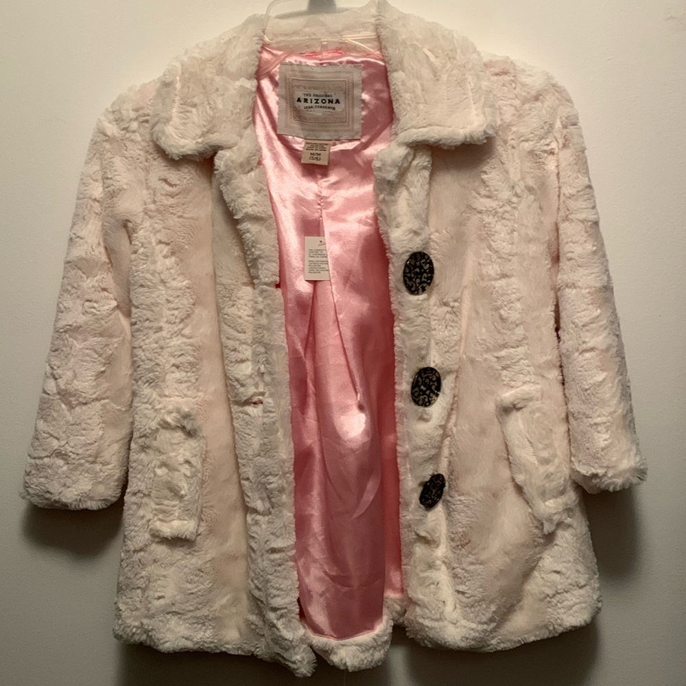 Faux fur girls coat
